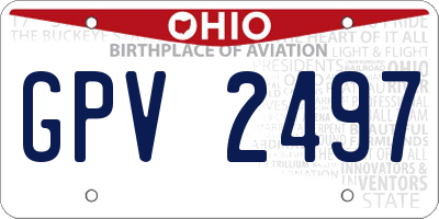 OH license plate GPV2497