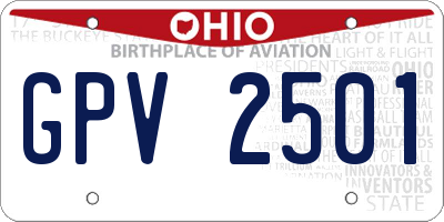 OH license plate GPV2501