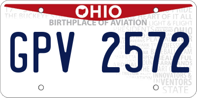 OH license plate GPV2572