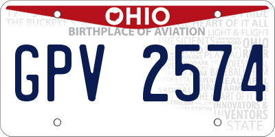OH license plate GPV2574