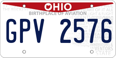 OH license plate GPV2576
