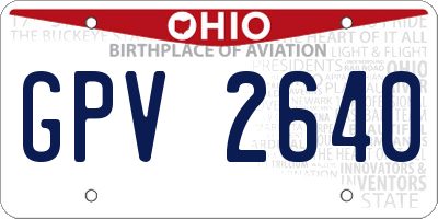 OH license plate GPV2640