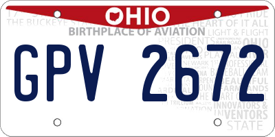OH license plate GPV2672