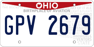 OH license plate GPV2679