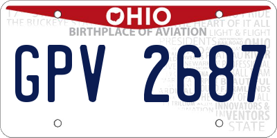 OH license plate GPV2687