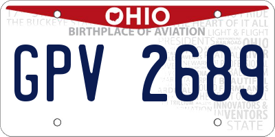 OH license plate GPV2689