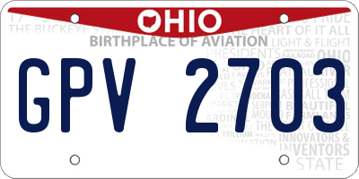 OH license plate GPV2703
