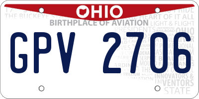 OH license plate GPV2706