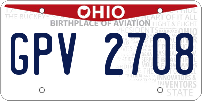 OH license plate GPV2708
