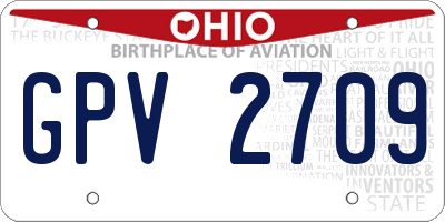 OH license plate GPV2709