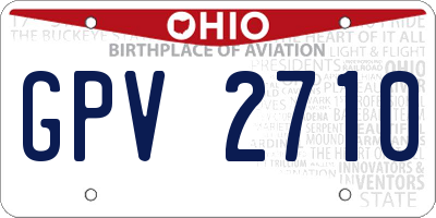 OH license plate GPV2710
