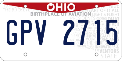 OH license plate GPV2715