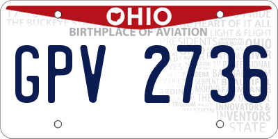 OH license plate GPV2736