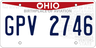 OH license plate GPV2746