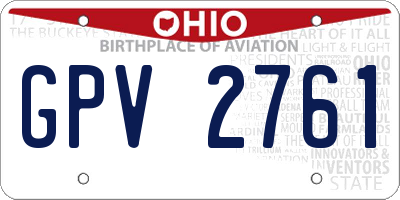 OH license plate GPV2761
