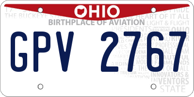 OH license plate GPV2767