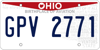 OH license plate GPV2771