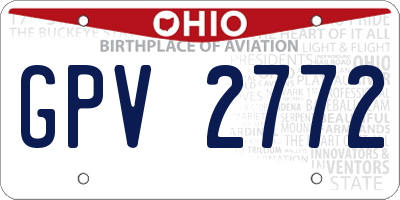 OH license plate GPV2772