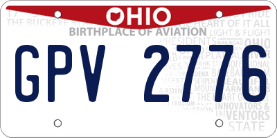 OH license plate GPV2776