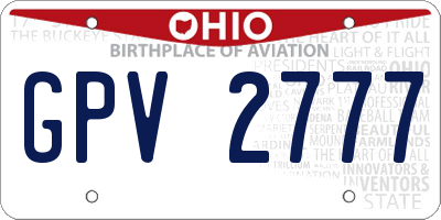 OH license plate GPV2777