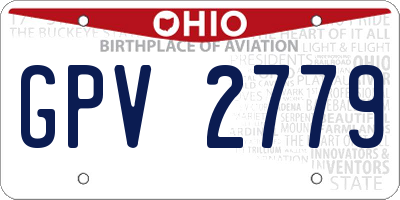 OH license plate GPV2779