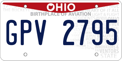 OH license plate GPV2795