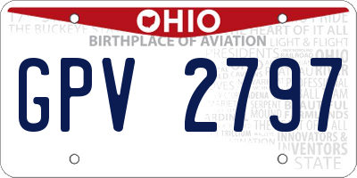 OH license plate GPV2797