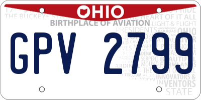 OH license plate GPV2799