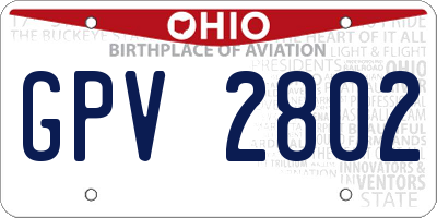 OH license plate GPV2802