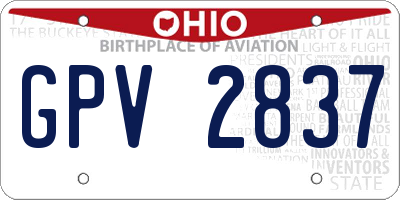 OH license plate GPV2837