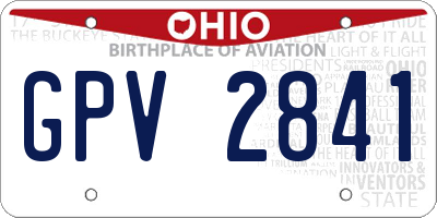 OH license plate GPV2841