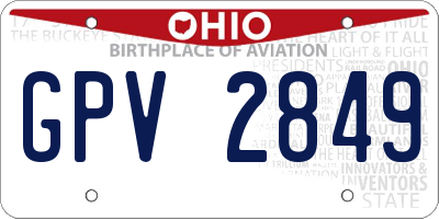 OH license plate GPV2849