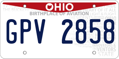 OH license plate GPV2858