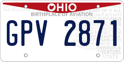 OH license plate GPV2871