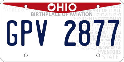 OH license plate GPV2877