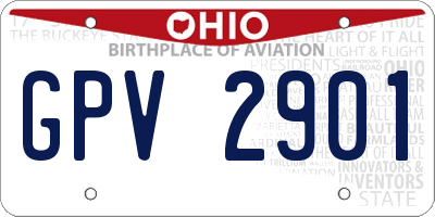 OH license plate GPV2901