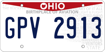 OH license plate GPV2913
