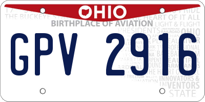 OH license plate GPV2916
