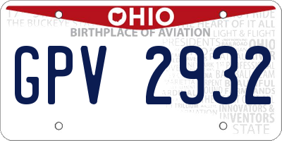 OH license plate GPV2932