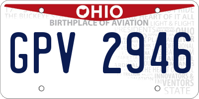 OH license plate GPV2946