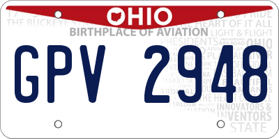 OH license plate GPV2948