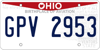 OH license plate GPV2953