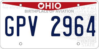 OH license plate GPV2964