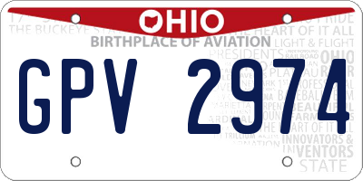 OH license plate GPV2974