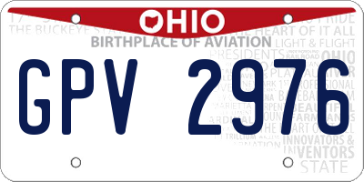 OH license plate GPV2976