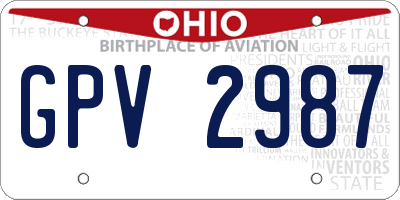 OH license plate GPV2987