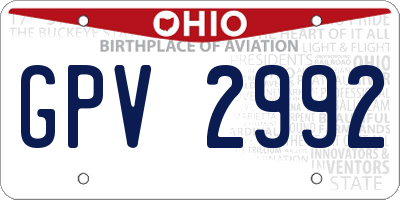 OH license plate GPV2992