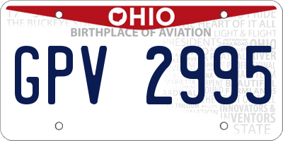 OH license plate GPV2995