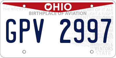 OH license plate GPV2997