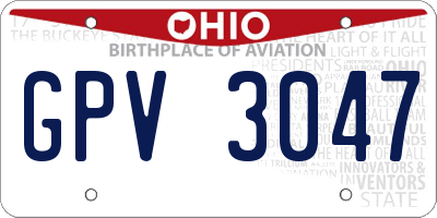 OH license plate GPV3047